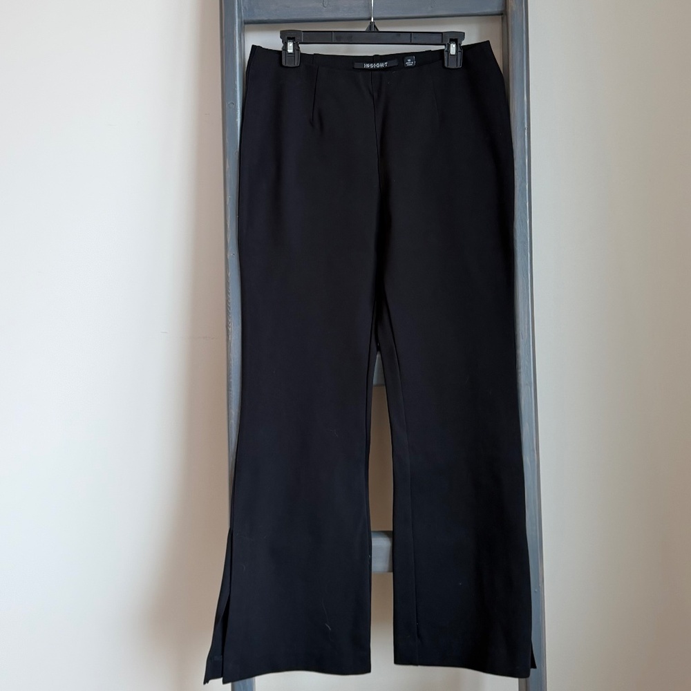 Insight black flare/slit hem pants (size 10)
